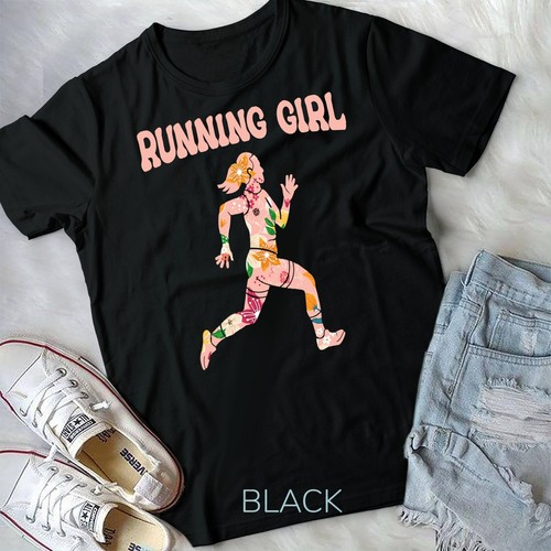 Funny Running Jogging Marathon Runner - Running Girl Unisex T-shirt - Foto 1 di 11