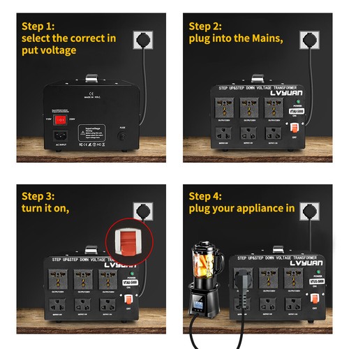 5000W Peak 240V ⇋ 110V Voltage Transformer Converter Step Up & Down AU⇋US Travel - 第 5/6 張圖片