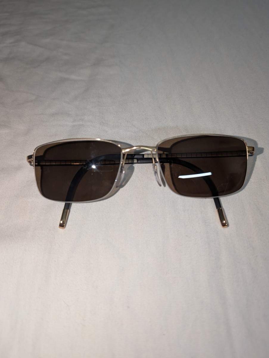 20枚 N Silhouette Sunglasses 5457 20 6051 Black/Gold 53-19 145mm Brown