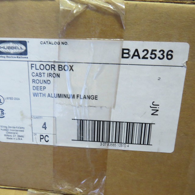 Hubbell Ba2536 Floor Box Floor Outlet Box Cast Iron Box Of 4