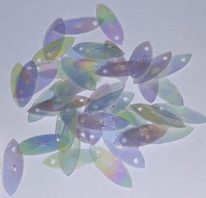 Rare Clear Iris AB French Sequins Faceted Single Hole Paillette Beads WB16-S1