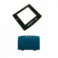 New TEAL Game Boy Color Battery Cover  New Screen Lens GBC Replacement Door