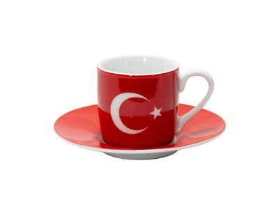 Türkei Tasse Espressotasse Flagge Fahne Tasse Porzellan Wappen NEU Könitz