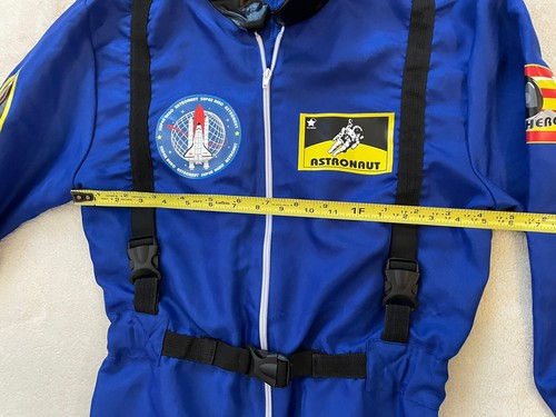 Adults Unisex Adult SMALL Astronaut Costume Blue Coveralls Half Zip LS Patches - Picture 19 of 24