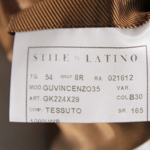 Stile Latino NWT Cashmere Sport Coat Size 54R (44R US) Blue w Brown & Tan Plaid - Picture 8 of 11