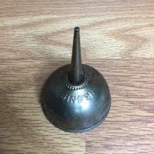 Vintage 3" Tall Singer Sewing Machine Thumb Pump Oiler Embossed Sewing Oil Can