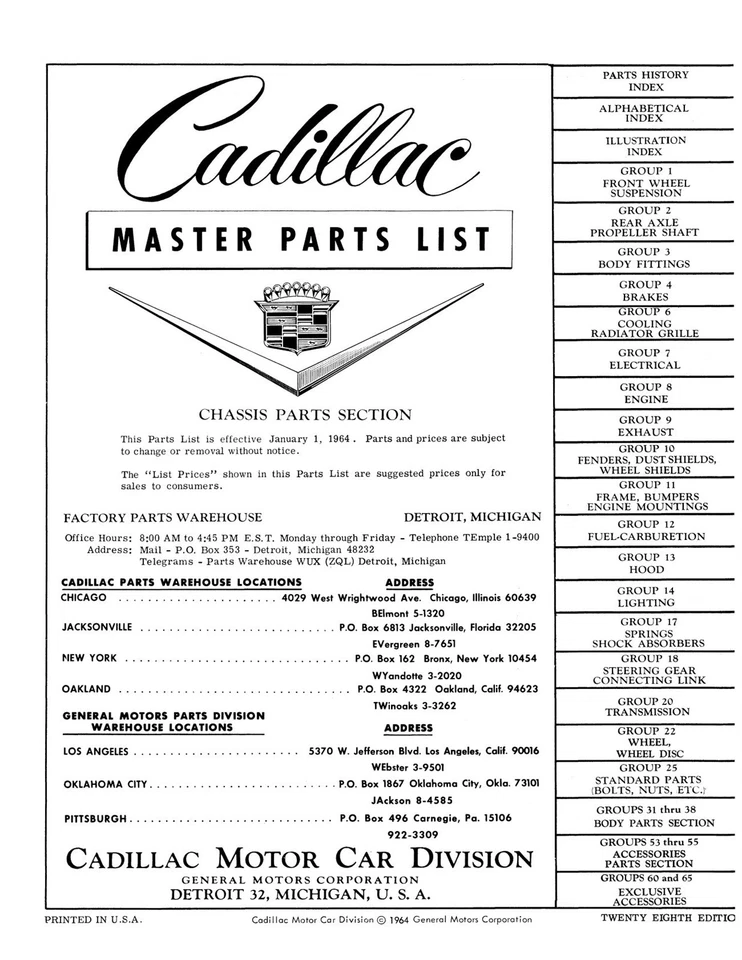 Lista de piezas maestras de Cadillac 1957-1964 (juego de 2 volúmenes) Foto 3 de 4