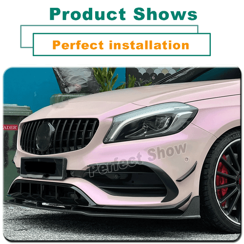 Glanz Schwarz Frontlippe Splitter Flossen Flap Canards Für Mercedes W176 A45 - Picture 5 of 14