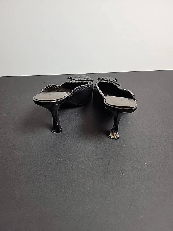 Bisou Bisou Michele Bohbot 7.5M strappy heels Black braided straps - Image 4 of 4