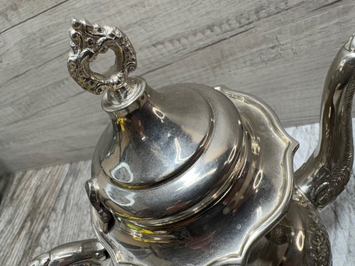 Tetera ornamentada y azucarero G plata juego vintage usado - Imagen 12 de 18