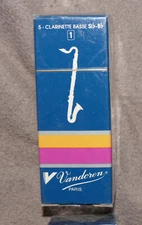 Vandoren CR121 Bb BASS clarinet reeds - strength #1 box of 5 factory sealed
