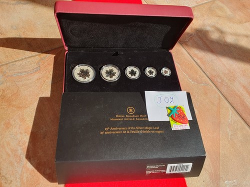 2013 Canada Silver Maple Leaf Fractional 5-Coin Set in Original Box (J02)
