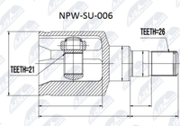 NPW-SU-006 NTY Gelenksatz, Antriebswelle FüR Suzuki