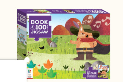 Buch & 100 Teile Puzzle Stiefelkater Hinklerspiel