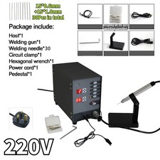 100W Spot Welder W/ 30pcs Needles Automatic Pulse 220V Argon Welding Machine New