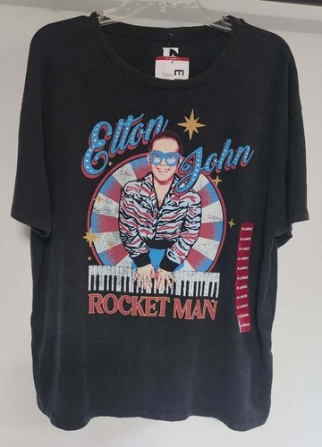 Erwachsene Größe XL Elton John Rocket Mann Nieten Grafik T-Shirt NEU Neu mit Etikett Männer Frauen Bl