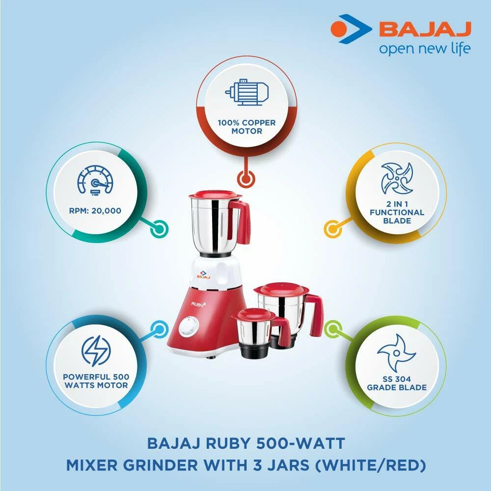 Bajaj mixer outlet grinder ruby
