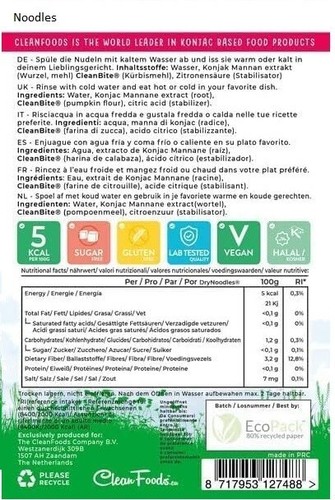 CleanFoods 5 Calorie Konjac Noodles Sample Pack 8x200g L 5 Varieties L Glucomannan - Picture 2 of 12
