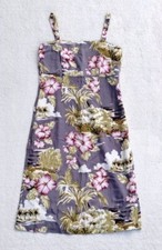 Vtg Patagonia Pataloha Dress Size 8 Hawaiian Tropical Purple Floral Hibiscus