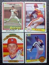 NOLAN RYAN 1981 1982 1983 Donruss #260 419 13 118 Card Lot of 4 Cards NM