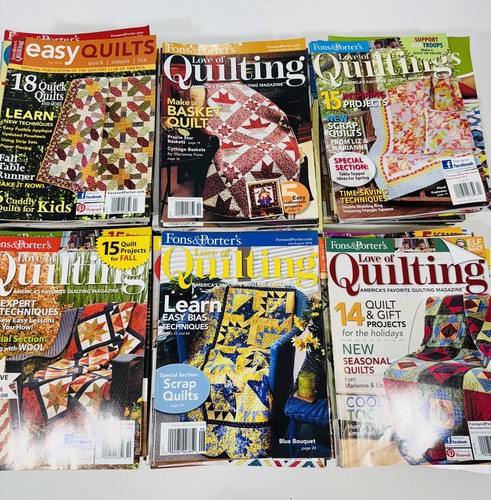 Lot of 109 Fons & Porters Love of Quilting Magazines Quilts Sewing