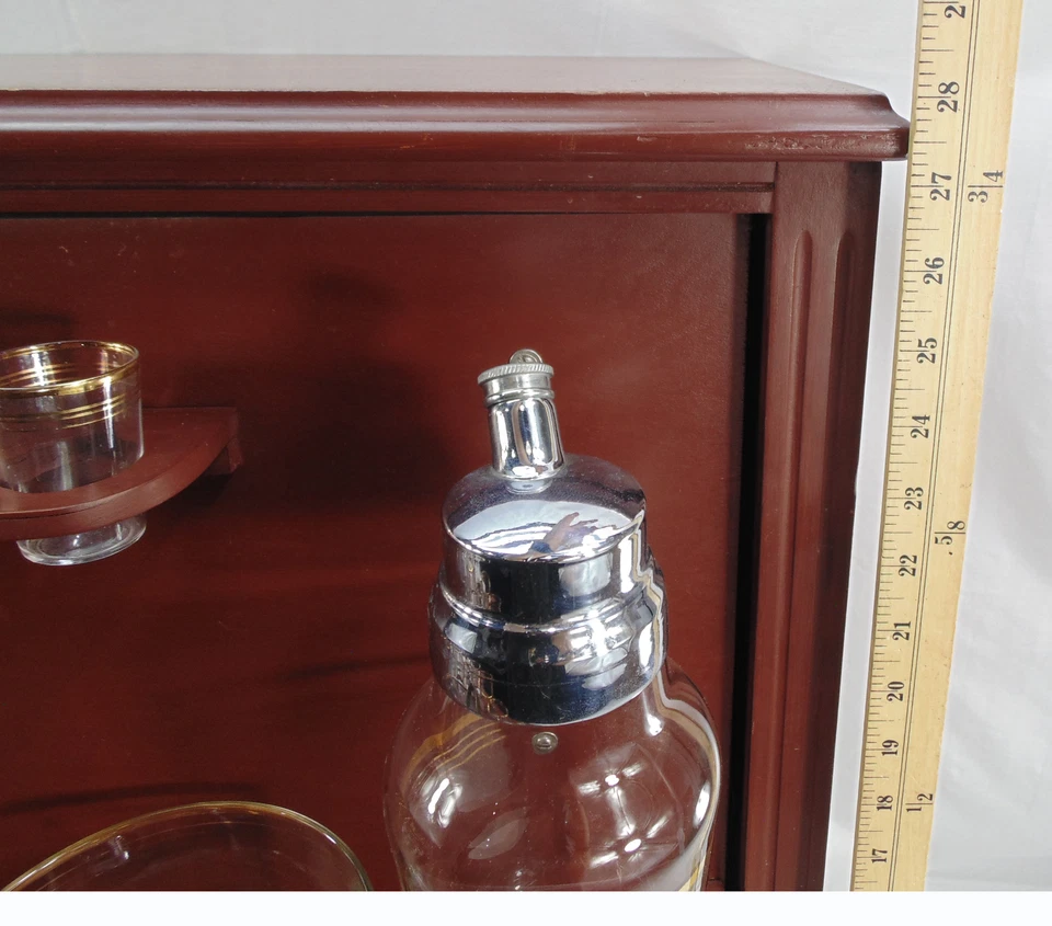 Mesa moderna vintage MCM mediados de siglo barra ocultadora Martini coctelera soporte de vidrio Foto 3 de 4