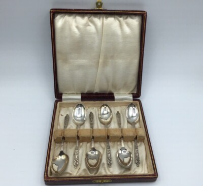 Antique set A1 EPNS Apostle Spoons Silver Plate Original Box w