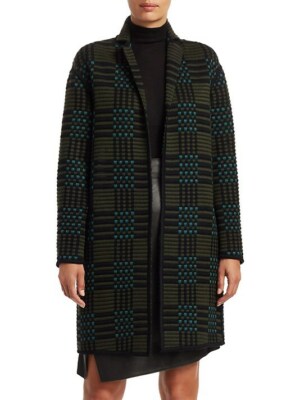 $4,990AKRIS WOMEN COAT/CARDIGAN/LONG JACKET ECHO ST.GALLEN EMBROIDERED WOOL SILK