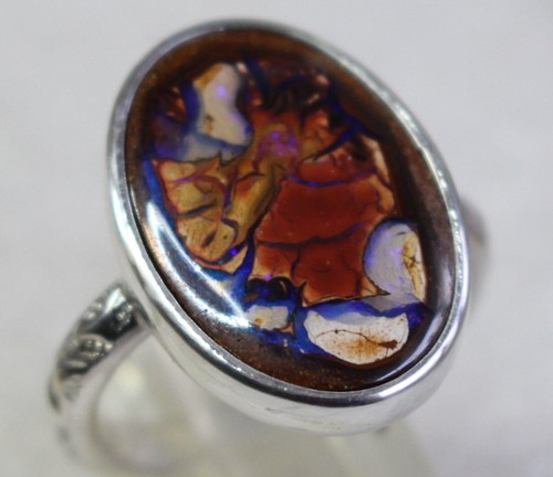 Boulder Opal 7.6 Karat 925er Silberring 925er Silberring Size: 20,3 / 64 mm - Bild 16 von 17
