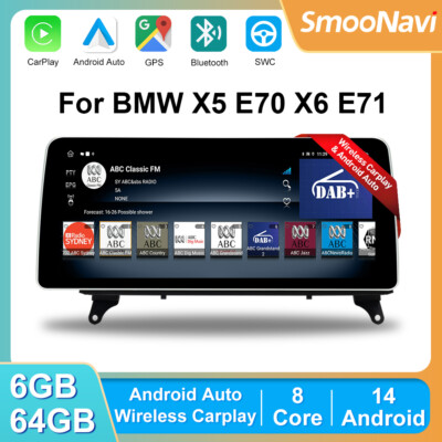 12.3'' Apple CarPlay Car Stereo Navi 64GB SWC Android For BMW X5 E70 X6 E71 CCC