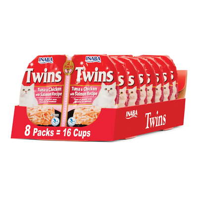 Inaba Twins Wet Cat Topper Cups, 1.23 oz Serving, 16 Servings