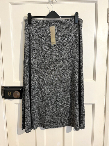 Boysens Skirt Maxi Black White Stretchy Elasticated Waist Size 22 Petite