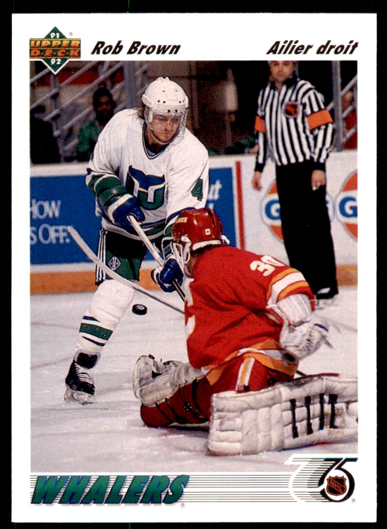 1991-92 Upper Deck French Rob Brown . Hartford Whalers #198