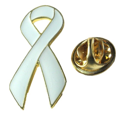 Broche insigne ruban Awareness noir bleu vert rose blanc rouge jaune violet - Photo 14 sur 19