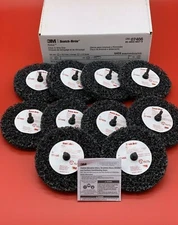 10 3M 07466 Scotch-Brite Roloc Clean and Strip Disc 4" x 1/2"  7466 Extra Coarse