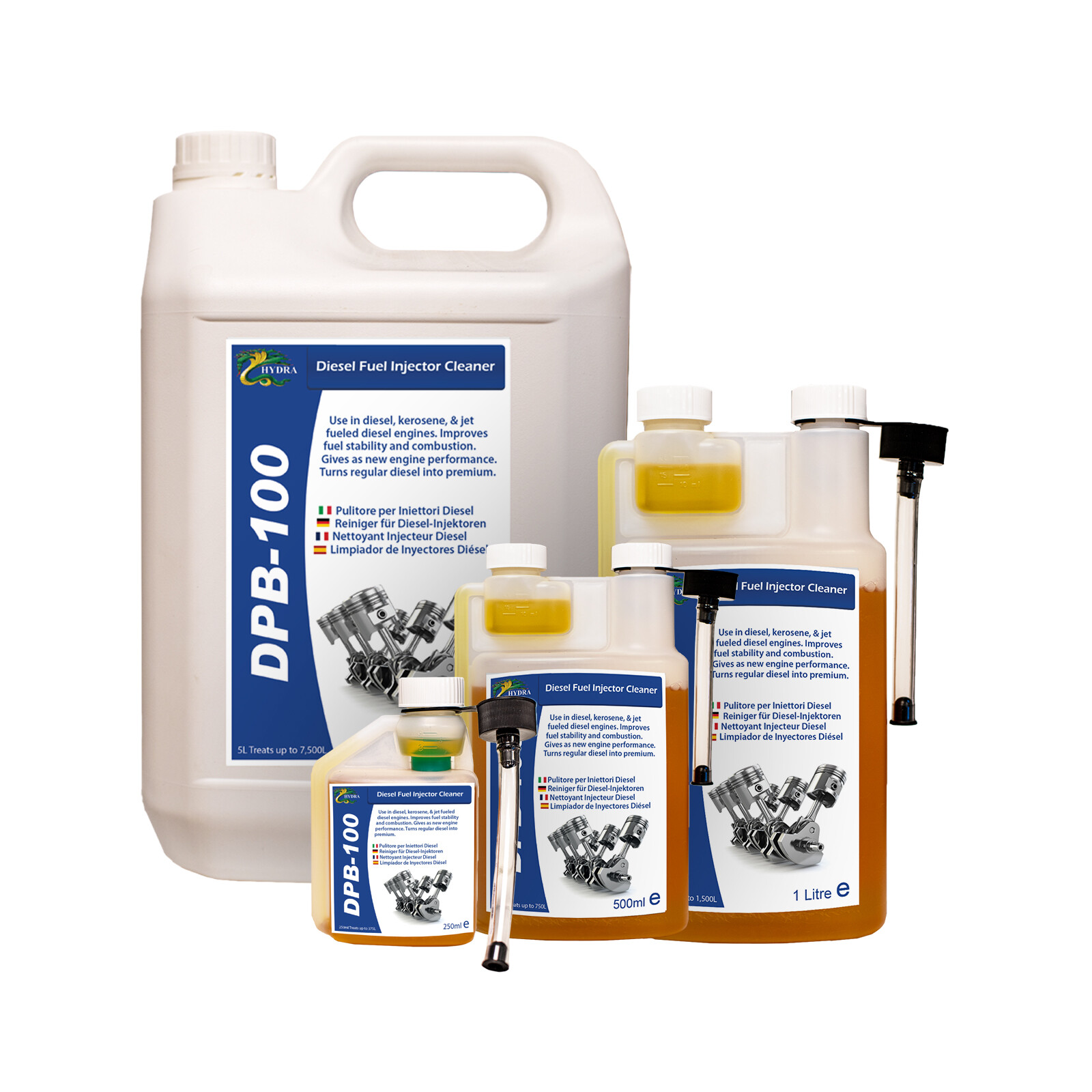Hydra DPB-100 - Diesel Cleaner Additive 500ml treats up to 750L