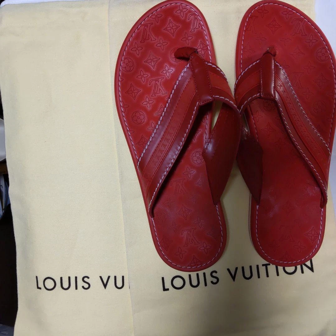 Louis Vuitton Sandals Flip Flop LV Size US9.5 EU42.5 Men's Red