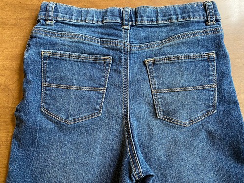 Boys 10/12 Osh Kosh Denim jeans & Adidas tee t-shirt in EUC adjustable Pants lot - Picture 9 of 12