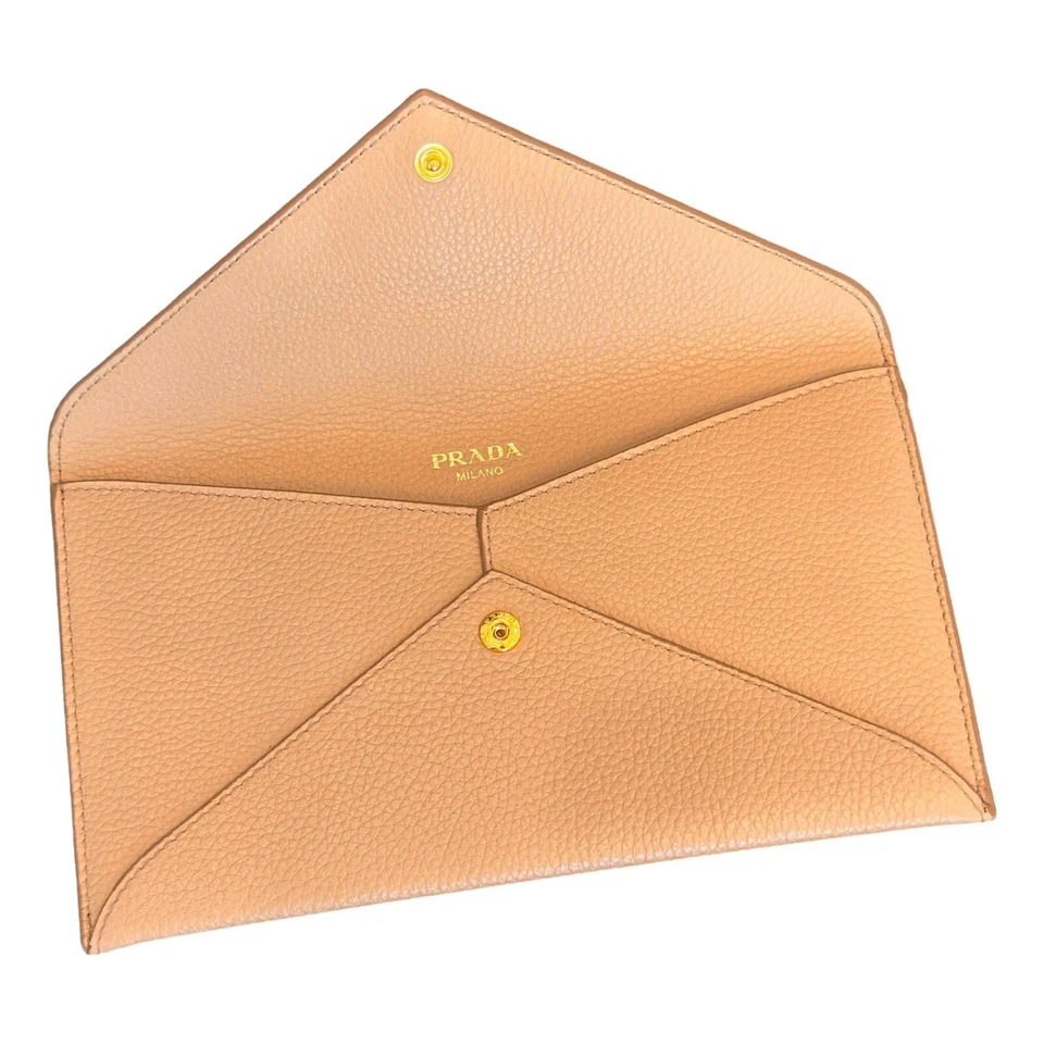 Prada Beige Vitello Grain Leather Long Envelope Wallet NWT - Image 4 of 4