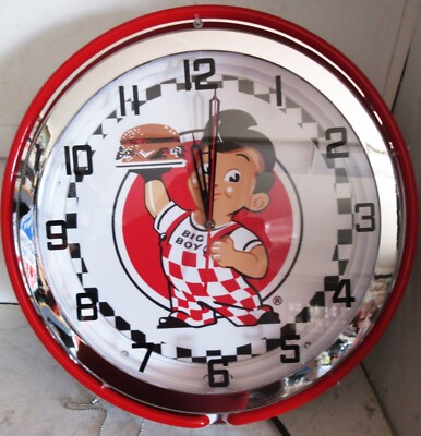 Bob's Big Boy ヴィンテージ 置時計 Bob's Big Boy Double Neon Clock 19