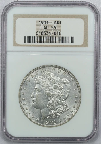 1901 Morgan Silver Dollar $1, NGC AU55, About Uncirculated