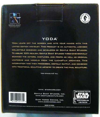Gentle Giant YODA Collectible BUST Limited Ed. #1232 Never Displayed 2002 NEW! - Picture 4 of 7