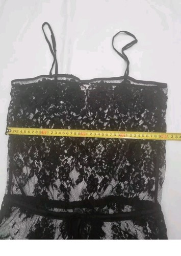 Sexy Mameluco Corto LIVY Raro Lujo Negro Transparente Floral Encaje M Cachicho - Imagen 13 de 15