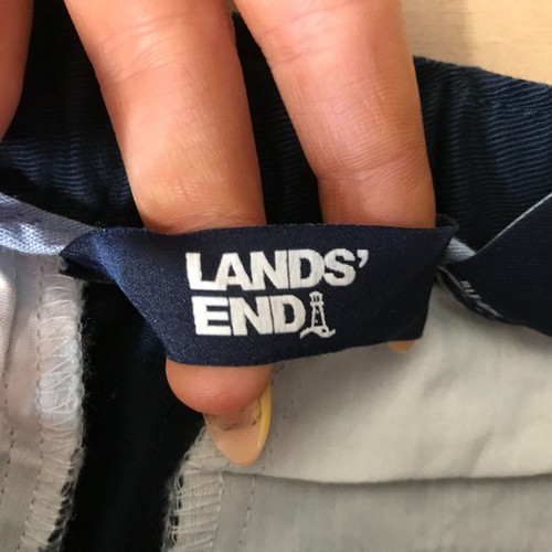 LANDS' END - BOYS 6 - NAVY ELASTIC BUTTON WAIST 100% COTTON SHORTS - Picture 3 of 6