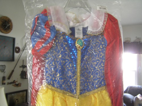 NEU! Mädchen Disney SCHNEEWITTCHEN traditionell blau ~ gelb mit rotem Cape Kleid Größe 9 ~ 10 - Bild 1 von 4