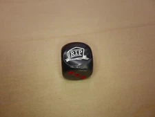 R.I.P. Grave 16mm D6 (six-Sided) Die - Special Engraved Dice - Black with Red