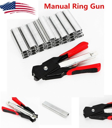 Hog Ring Pliers W/2500 C Clips Fastening Bird Chicken Mesh Cage Wire Fencing USA - Picture 5 of 12