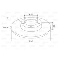 Valeo 2X Bremsscheibe Hinten Ø280 Mm Voll FüR Fiat Ducato Kasten 250_ 290_ 130