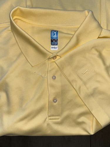 Men's PGA Tour Airflux Shirt Short Sleeve Polo Size XXL 2XL Yellow NWOT