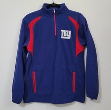 Youth NY Giants Fleece 1/4 Zip Pullover Sweater Jacket L 14/16
